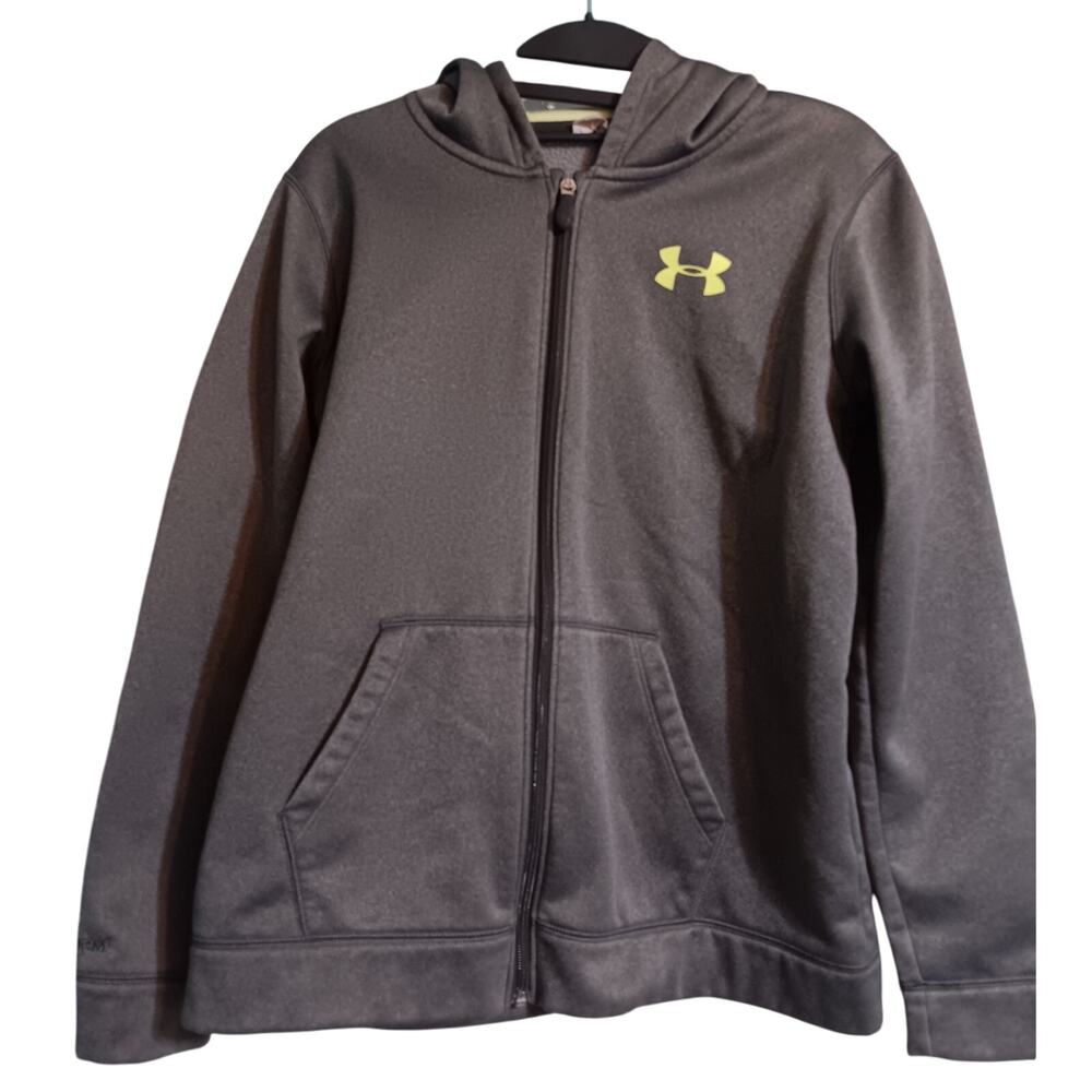 Underarmour Youth Hoodie Sweatshirt YXL Cold Gear Boys Gray Zip Up or Girl